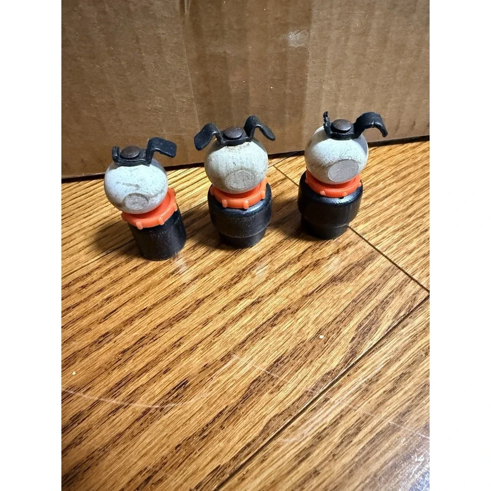Fisher Price Little People Dog Black White Red Collar Vintage‎ Wood Wooden